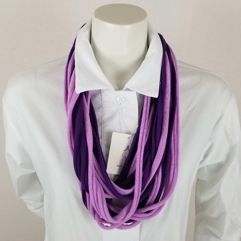 INFINITY Scarf Purple two tone raw edges Y2K